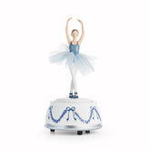 Porsgrunds Porselænsfabrik PP Jul Ballerina Spilledåse 20,5cm med dansende ballerina i blått og hvitt, gir julens magi liv.