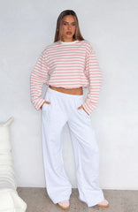 Give It A Rest Wide Leg Sweatpants Grey Marle