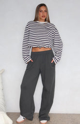 Give It A Rest Wide Leg Sweatpants Forest Green