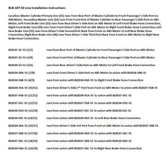 Cadillac DTS Brake Line Set 2010 4.6L BLB-107-SS2C Stainless Steel