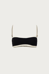 Bandeau Top (Faux Suede Black/Cream)