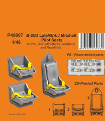 B-25D Late/G/H/J Mitchell Pilot Seats 1/48 / for HK, Acc. Miniatures, Academy and Revell kits