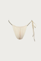 Beaded String Bottom (Faux Suede Cream)