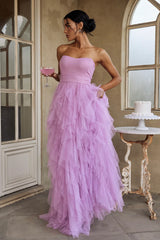 Rori Tulle Cascade Maxi Dress Orchid