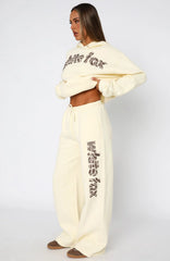 From The Archives Maya Wide Leg Sweatpant Lemon