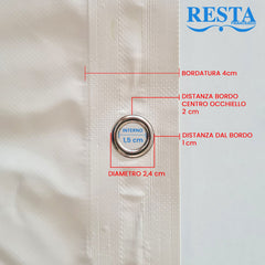 Tessuto PVC su misura con bordatura e occhielli