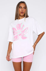 Pick You A Flower Oversized Tee White