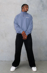 Core Classic Zip Front Sweater Ocean