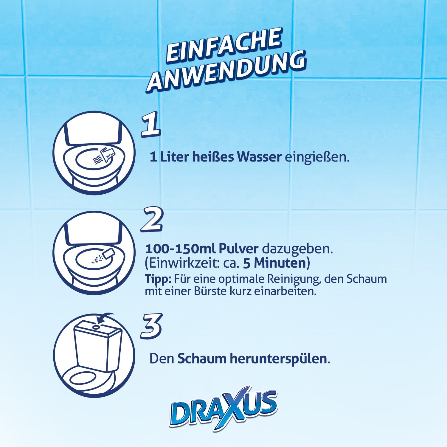 Anwendung des WC Schaums