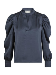 Rosslyn Heavy Sateen Blouse Midnight Blue | Skjorter og bluser | Smuk - Dameklær på nett